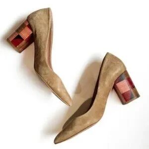Anthropologie “Ada” colorblock chunky heel ❤️